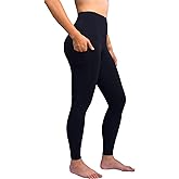 SIS QUEEN Leggings for Women 25" High Waisted Workout Yoga Pants with Pockets Tummy Control Soft Compression
