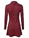 Doublju Marled Cowl Neck A-Line Tunic Sweater Dress Top for Women with Plus Size RED Medium