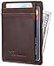Travelambo RFID Front Pocket Wallet Minimalist Wallet Slim Wallet Genuine Leather(crazy horse coffee)