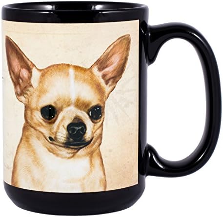 Pet Gifts Chihuahua Puppy Dog Breed Traits 15 Ounce Ceramic Stoneware Coffee Mug with Comfort Grip Handle