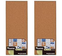 Quartet 48110 Modular Natural Frameless Bulletin Board, 5.5 x 14 Inches, Cork, 2-Pack