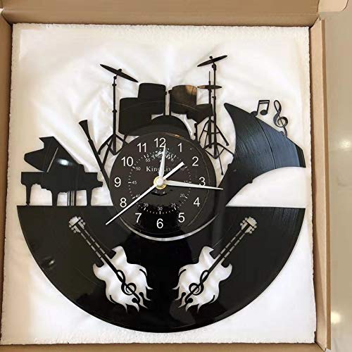 KingLive Music Vinyl Record Wall Clock, Music Room Decoration, Music