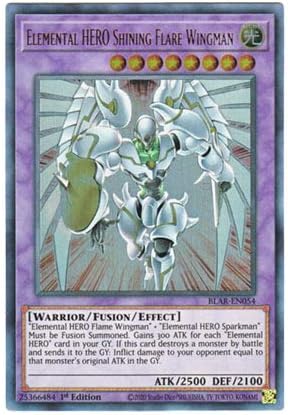 Amazon 遊戯王 英語版 Blar En054 Elemental Hero Shining Flare Wingman E Hero シャイニング フレア ウィングマン ウルトラレア 1st Edition ロボット 子ども向けフィギュア おもちゃ