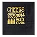 Crisky Cheers to 50 Years 50th Birthday Napkins Black and Gold 50th Brithday Decorations Birthday Party Supplies Beverages Napkins 50 PCS, 3-Ply
