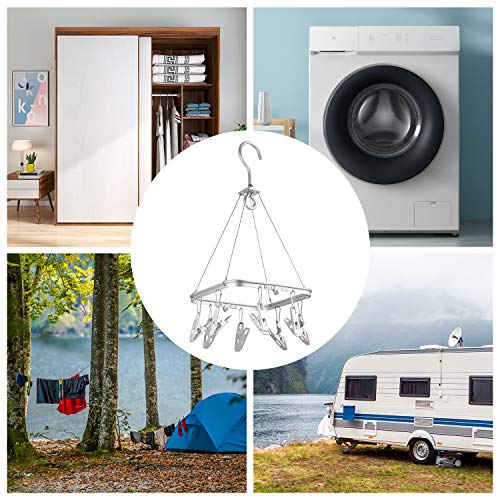 image for Senbowe Foldable Clip and Drip Hanger, Drying Hanger, Clothes Drying R