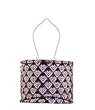 Allsop Home and Garden Soji Stella Drum LED Outdoor Solar Lantern, Handmade with Weather-Resistant Fabric for Patio or Garden, Color (Plum)