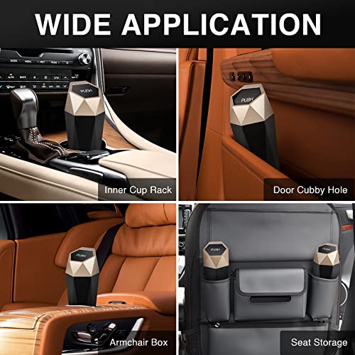 OUDEW Car Trash Can with Lid, New Car Dustbin Diamond Design, Leakproof