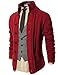 H2H Mens Casual Stand Collar Cable Knitted Button Down Cardigan Sweater