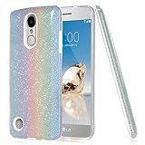 LG Grace LTE Case, Nicelin Built-in Colorful Glitter Paper and TPU Materials Holder 3 in 1 Case for LG Grace LTE (TracFone) / L59BL (Rainbow)
