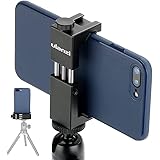 Ulanzi ST-02S Aluminum Phone Tripod Mount w Cold Shoe Mount, Support Vertical and Horizontal, Universal Metal Adjustable Clam