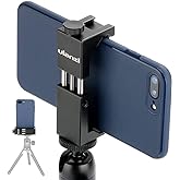 ULANZI ST-02S Aluminum Phone Tripod Mount w Cold Shoe Mount, Support Vertical and Horizontal, Universal Metal Adjustable Clamp for iPhone 12 11 Pro Xs X Max 8 7 Plus Samsung Android Smartphones