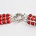 Jane Stone Red Bubble Necklace 3-Layer Illusion Necklace Wedding Bridal Jewelry(Fn0659-Red)
