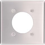 Leviton 83026 2-Gang Flush Mount 2.15-Inch Diameter, Device Receptacle Wallplate, Standard Size, Device Mount, Aluminum