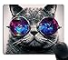 Smooffly Gaming Mouse Pad Custom,Galaxy Hipster Cat Wear Color Sunglasses Mouse pad 9.5 X 7.9 Inch (240mmX200mmX3mm)