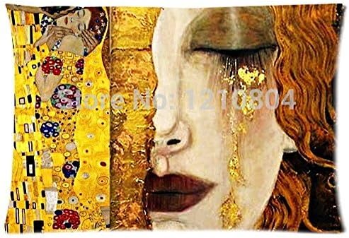 Austria Symbolon Painting Artist Gustav Klimt Works Background Soft Cushion Pillow Case (20X30Inch,Cotton+Polyester) by Mark Fashion