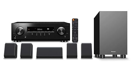 Pioneer HTP-076 Home Theater Package with 5.2-Channel AV Receiver, 5 Speakers, 1 Subwoofer, Dolby Atmos, DTS:X, Dolby Atmos Height Virtualizer, DTS Virtual:X, 4K Ultra HD Upscaling,Dialog Enhancement