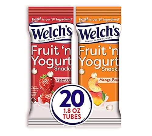 Welch's Fruit Snacks, Fruit 'n Yogurt Variety Pack, Strawberry \u0026 Mango  Peach, Gluten Free, Bulk Pack, Individual Single Serve 1.8 oz Bags (Pack of  20) in Kenya | Whizz Fruit Snacks