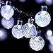 Bolansi Outdoor Solar String Lights 60LED 33FT Crystal Globe Balls Patio Lights with 8 Modes Waterproof Solar Powered for Garden Xmas Yard Home Party Porch Wedding Christmas Trss Decor (Cool White)