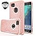 LeYi for Google Pixel 2 XL Case with Tempered Glass Screen Protector [2 Pack], Hybrid Heavy Duty Protection Cute Girls Women Shockproof Glitter Bling (2017) TP Rose Gold