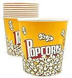 Yellow Red Round Popcorn Bucket 130 Ounce Pack of 10 Buckets