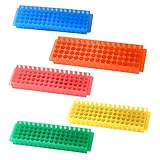 PUL FACTORY Polypropylene Microcentrifuge PCR Tube Rack, 80-Well,Assorted colors, Pack of 5