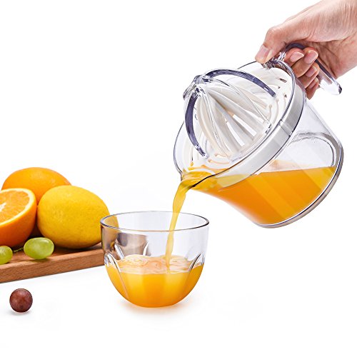 MASGALACC 4 in 1 Multi Citrus Juicer Space Saving Kitchen Tools with Garlic Grater Food Grade Hand Squeezer Press Reamer for Juice Manual Reamer for Filter Egg White White 16oz