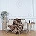 Bonzy Home Luxury Faux Fur Throw Blanket, Super Soft Fuzzy Cozy Warm Fluffy Plush Hypoallergenic Reversible Blankets for Bed Couch Chair Fall Winter Spring Living Room (50 x 60) - Brown Tie Dye