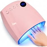 UV Nail Lamp, 96W Cordless UV Light for Nails, 4 Timers, Auto Sensor (Pink) | 45 LED Beads, Fast Curing Gel Polish &amp; Acrylic Nails, Detachable Base, Wide Space for Manicure &amp; Pedicure, Salon and Home Use