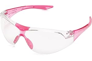 Elvex Delta Plus SG-18C-SLIM-PINK Avion SF Safety Glasses, Clear Lens with Pink Temple Tips, Slim Fit, Flexible, Abrasion Resistant, Anti Fog