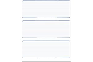 COMPUCHECKS 300 Computer Checks | 3 Blank Checks Per Page | 100 Sheets/300 Checks (Blue Pinstripe) Blank Check Stock for Personal and Business Use - Computer Laser Check | Payroll Checks