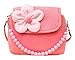 Hosaire Girl Bag Plush Flower Mini Handbag Shoulder Bag Messenger Bag for Toddlers Preschoolers Pink