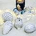 Valery Madelyn Large Glass Christmas Ornaments Set, 10ct White Silver Mercury Blown Glass Christmas Tree Ball Decorations, Winter Woodland Forest Xmas Hanging Teardrop Finial Decor