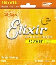 Elixir Strings Banjo Strings w POLYWEB Coating, Medium (.010-.010)
