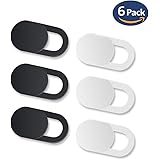 Webcam Cover Slider, Laptop Camera Cover Nkomax 0.027in Ultra-Thin fits Echo Spot Smartphones Tablets Macbooks Computers Desktops with Strong Adhensive, Protecting Privacy and Securtiy (6 Pack)