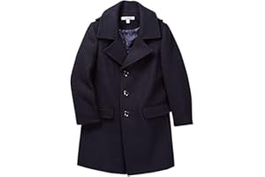 Isaac Mizrahi Boy’s Single Breasted Wool Overcoat with Epaulets - Colors