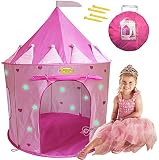 WooHoo Toys Glow-in-the-Dark Stars Princess Castle Play Tent, Pink