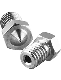 SIQUK 20 Piezas Acero Inoxidable 3D Printer Boquillas 0.008 in, 0.012 in, 0.016 in, 0.020 in, 0.024 in, 0.031 in, 0.039 in Boquilla Extrusora Cabezal de Impresión para E3D Makerbote (Bonus: 1 Caja de Plástico)