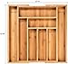 Beaumont Kitchenware Expandable Bamboo Organizer Drawer Beautiful All-Natural 100% Bamboo | Versatile Organizer | Reinforced Slots | 17¾