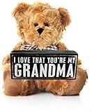 Mother's Day Gift for Grandma from Grandson or Granddaughter for Birthday or Christmas - Grandmother Wooden Plaque Teddy Bear for Grandparents Perfect Sentimental Present for Nana