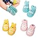 3 Pairs Baby Crib Shoes Toddler Girls Boys Anti-Slip Cotton Socks Boots Infant Newborn Booties (A-Pack, 18-24 Months)