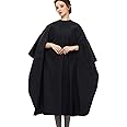 izzycka Professional Barber Cape With Armholes - Hands Free All Purpose 64"x56" Large Waterproof Salon Capes for Hair Stylist - Nylon Hair Cutting Cape For Hair Dye, Hair Color,Haircut - Black