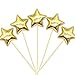 20Pcs Cupcake Toppers Muffin Decor Gold Glitter Star Cupcake Toppers Fun Cake Toppers Picks Mini Birthday Cake Decor Shiny Color Sticks for Baby Boys Girls Kids Birthday Party and Wedding Supplies