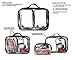 JAVOedge (6 PCS SET: 2 qty x Large Size, 4 qty x Small Size Clear PVC Cosmetic Makeup Organizer, Travel Toiletry Bag