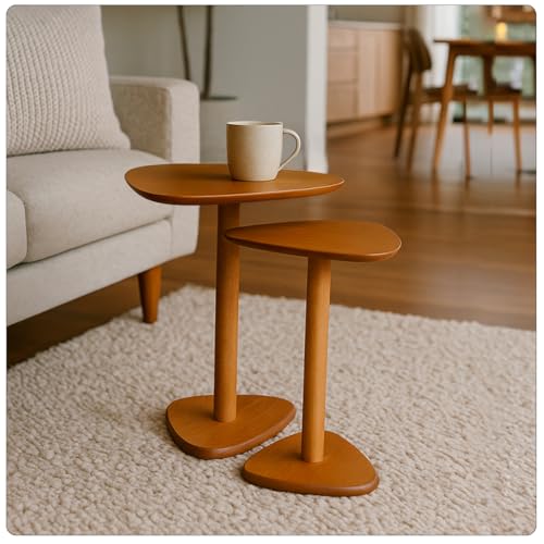 Conjunto Mesa Lateral Monopé de Madeira Tampo Paleta Mel - Florida