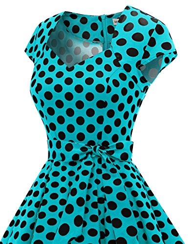 MuaDress Jurk Retro Jaren 50s 60s Cap Mouwen Vintage Rockabilly Prom Swing Jurken - Image 7