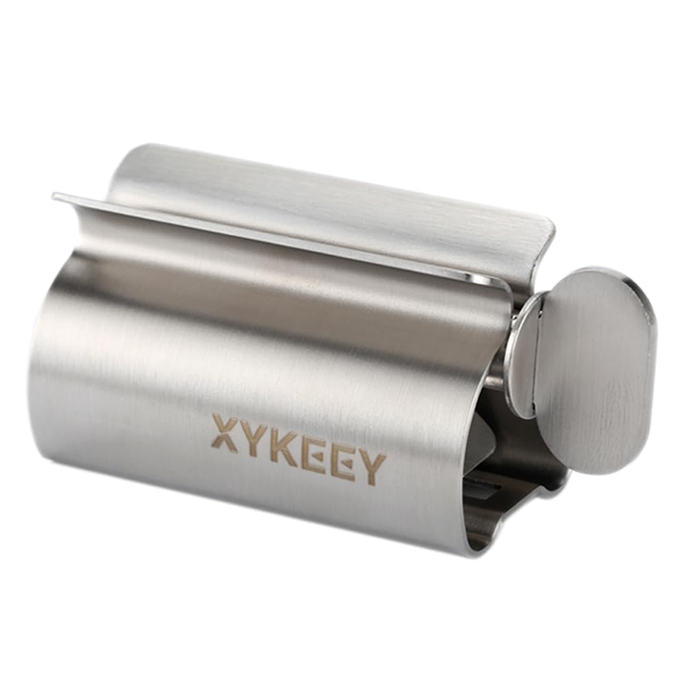 Photo 1 of XYKEEY Toothpaste Squeezer Tube Squeezer - Toothpaste Squeezer Roller Tube Squeezer Tool, Rolling Tooth Pastetooth Paste Squeeze Dispenser Tube Wringer, 1 Pack (Stainless Steel)