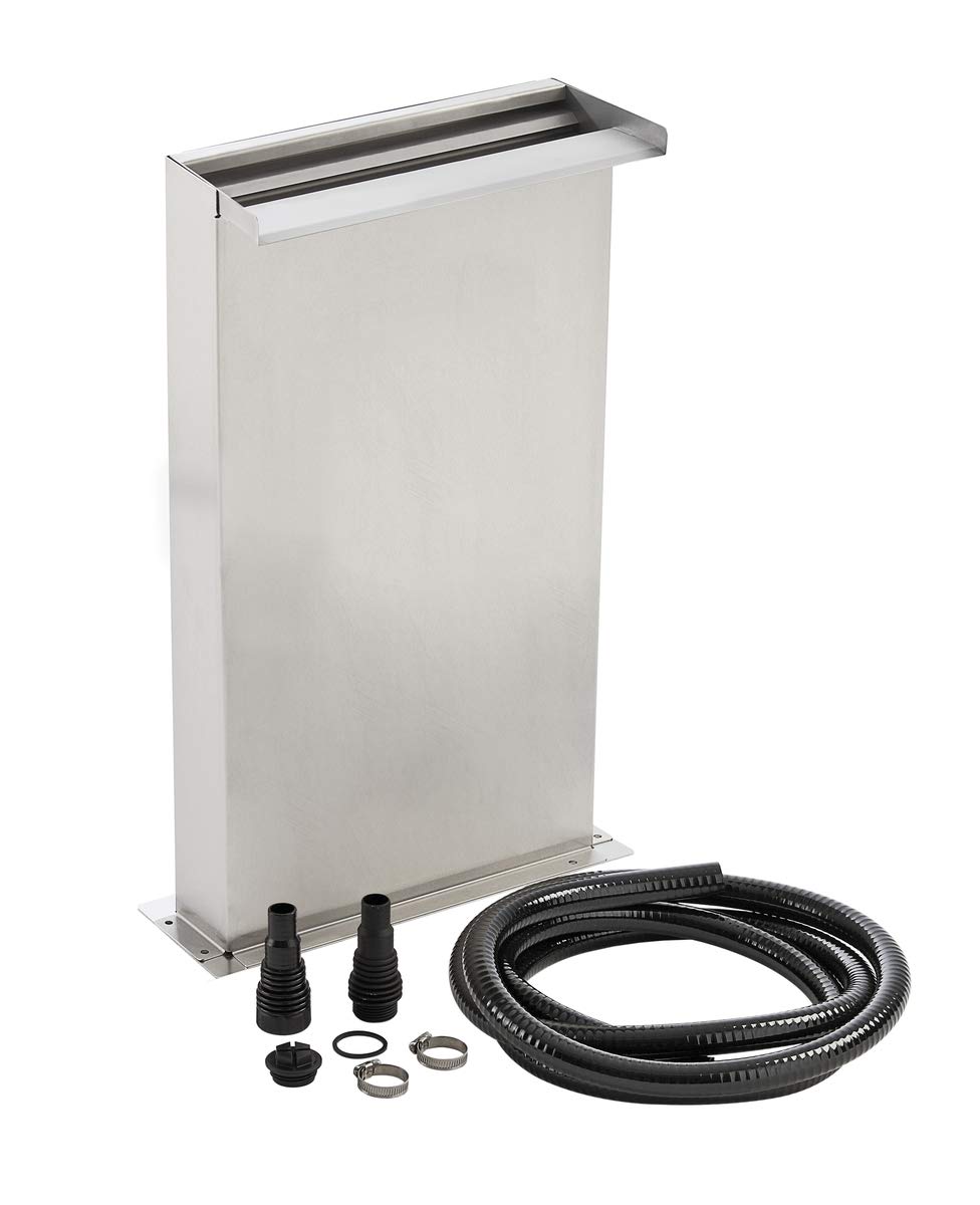Oase 70774 Waterfall Kit 30 - Stainless Steel Waterfall in 30 cm Width, for Water Curtains with Undermount for Floor Installation in Shallow Water Zones or on the Garden Pond
