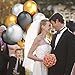 TeePolly 120PCS Gold Black White and Silver Latex Balloons Premium 12'' Gold Black White Silver Birthday Party Balloons Baby Shower Bridal Shower Graduation Party Balloons Decorations