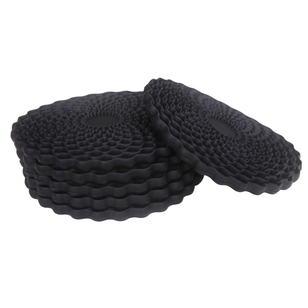 Black Drinks Coasters Set of 6 by Stone & Thyme - a UK Brand. Non Slip, Heatproof & Easy to Clean. Colourful Decorative Home Accessories That Protect All Surfaces. (Black) — image 1
