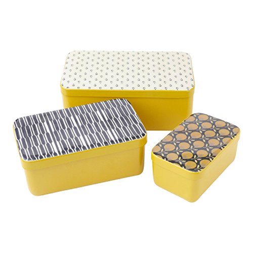 Hallmark Home Unique Yellow Metal Decorative Storage Box, Medium